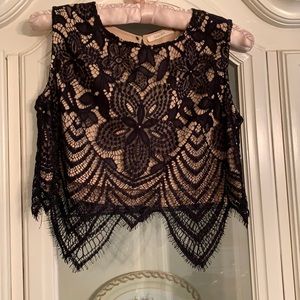 San Joy lace Tank Black size Small NWOT
